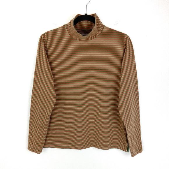 Woolrich Vintage Striped Turtle Neck Large Moss - Picture 1 of 7